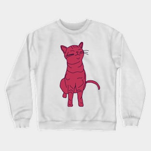 Kitty Cat in Viva Magenta Color of the Year 2023 Crewneck Sweatshirt